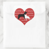 犬の養子縁組の救助ハートのステッカー広場 スクエアシール (バッグ)