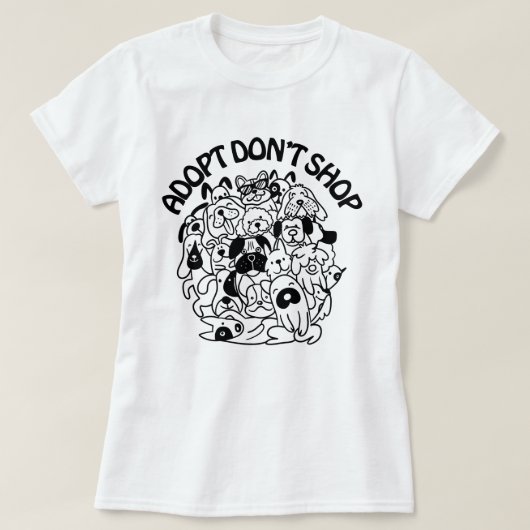 犬の養子縁組の救助Tシャツ Tシャツ (デザイン正面)