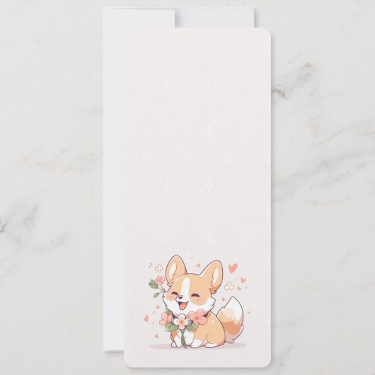 犬の養子縁組パーティーcorgi子犬のシャワー 招待状 (裏面)