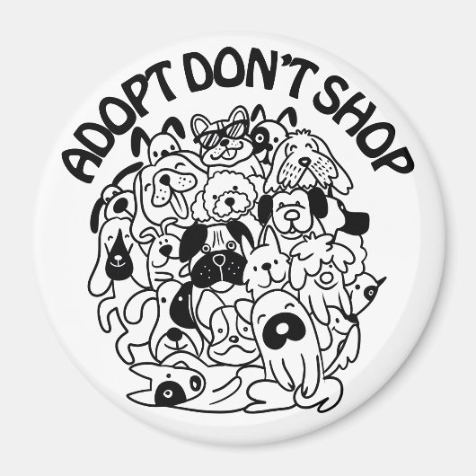 犬の養子縁組救助磁石 マグネット (正面)