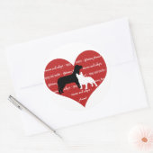 犬の養子縁組，救助ハートシール周り ラウンドシール (封筒)