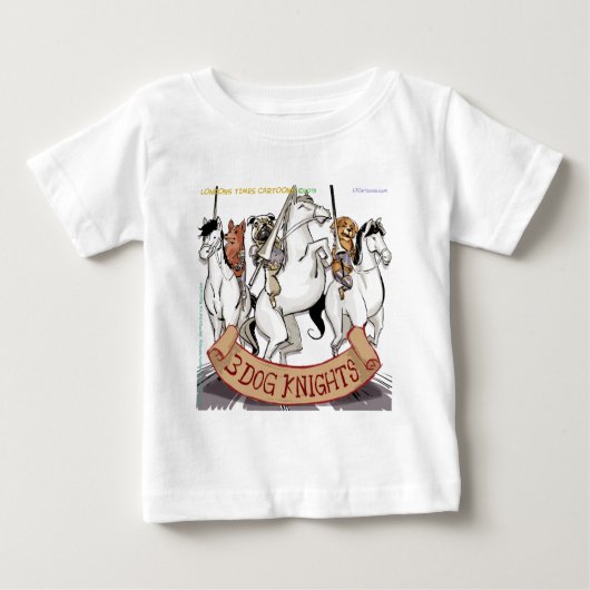 犬の騎士道 楽しい漫画 ベビーTシャツ (正面)