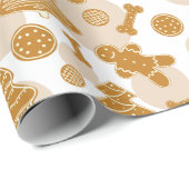 犬の骨とジンジャーブレッドCookie ラッピングペーパー (ロールコーナー)