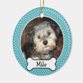 犬の骨とペットの写真 – サイド独身の付 セラミックオーナメント (左)
