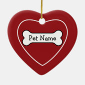 犬の骨とペットの写真 – ハート両面 セラミックオーナメント (裏面)