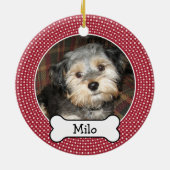 犬の骨とペットの写真 – 両面 セラミックオーナメント (裏面)