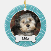 犬の骨とペットの写真 – 両面 セラミックオーナメント (裏面)