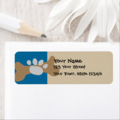 犬の骨と前脚の印刷 ラベル (インサイチュ)