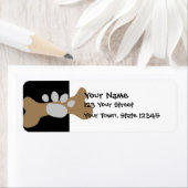 犬の骨と前脚の印刷 ラベル (インサイチュ)