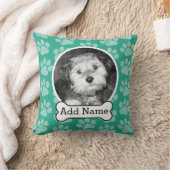 犬の骨と前足で撮影、緑 クッション (ブランケット)