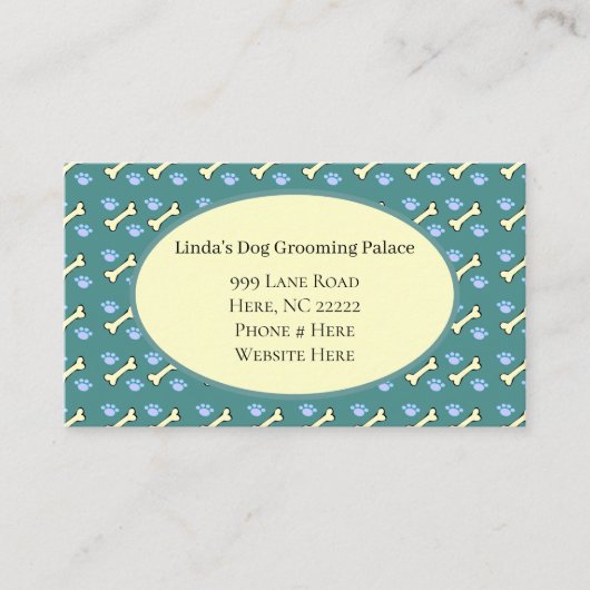 犬の骨と前足の名刺 名刺 (正面)