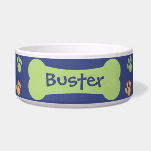 犬の骨と手がペットパーソナライズされたドッグボウルをプリント ボウル
