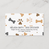 犬の骨と手のプリント 名刺 (正面)