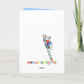 犬の骨と猫のタータンチェックパターン – Greeting Card カード (裏面)