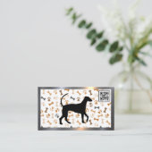 犬の骨と足 | QRコード名刺 名刺 (スタンド正面)