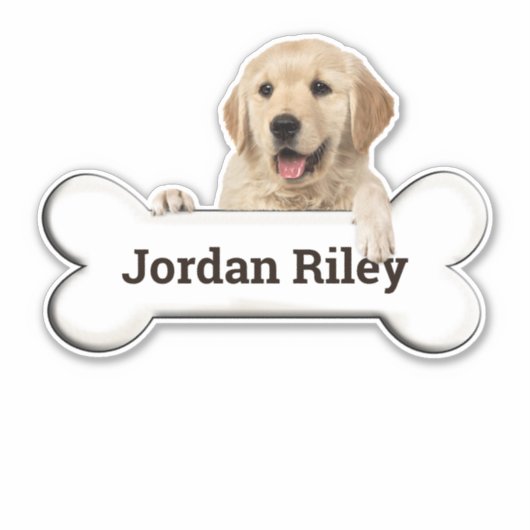 犬の骨のゴールデンレトリバー シール (正面)