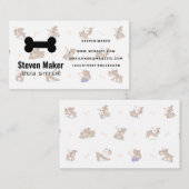 犬の骨のロゴ | 犬と骨のパターン 名刺 (正面/裏面)