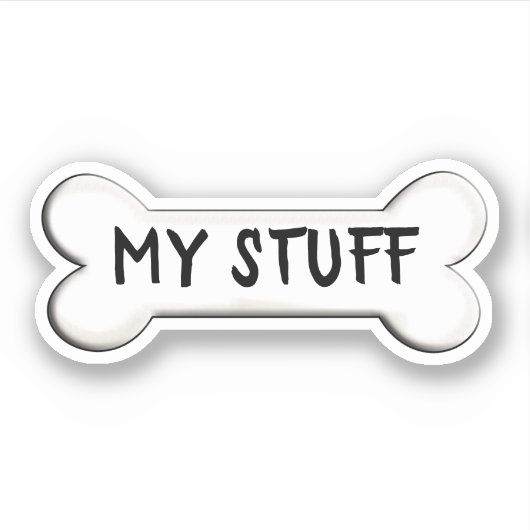 犬の骨の形 シール (正面)