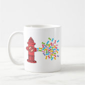 犬の骨を持つ消火栓 コーヒーマグカップ (左)