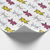 犬の骨グラフィティスタイル選択カラー折り返しWP2 ラッピングペーパー (角)