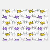 犬の骨グラフィティスタイル3パターンWPS3 ラッピングペーパーシート (正面)