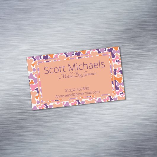 犬の骨ペットサービスビジネスカード磁石 マグネット名刺 (インサイチュ)