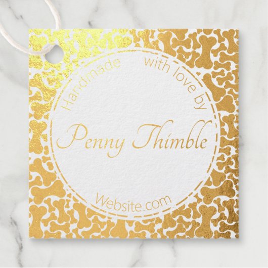 犬の骨ペットサービスフォイルメッセージカード フェイバータグ (正面)