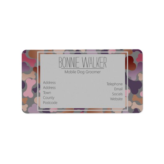 犬の骨ペットサービス ラベル (正面)