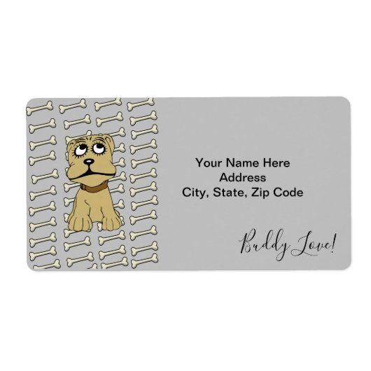 犬の骨ラベル ラベル (正面)