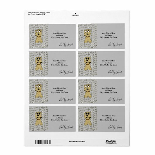 犬の骨ラベル ラベル (フルシート)