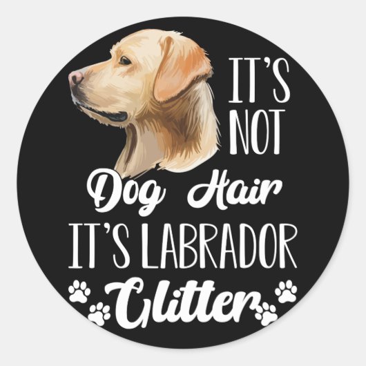 犬の髪じゃないラブラドールグリッターレトリバー ラウンドシール (正面)