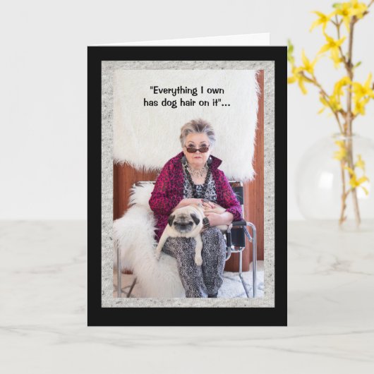 犬の髪と全て…私を愛し、私の犬のカードを愛する カード (黄色い花)