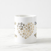 犬の髪は私のグリッターハートの足 コーヒーマグカップ (中央)