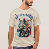 犬の髪は私のグリッターTシャツおもしろい- Pet Lover Tシャツ (正面)