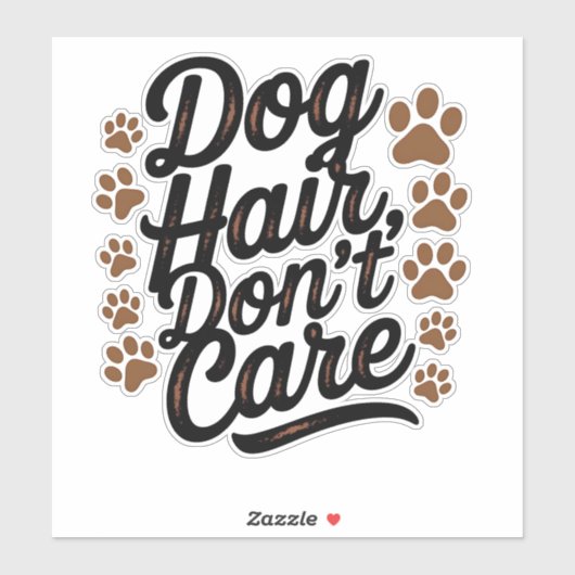 "犬の髪は、しない気に – プップ恋人デザイン" シール (シート)