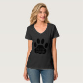犬の髪 – 犬の足のトレース犬のオーナー Tシャツ (正面フル)