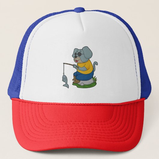 犬の魚釣りフィッシャーフィンシングロッド キャップ (正面)