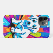 犬の鮮やかアートワーク Case-Mate iPhoneケース (裏面(横))