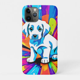 犬の鮮やかアートワーク iPhone 11 PROケース