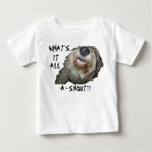 犬の鳴き声「何だ??」 乳児ティー ベビーTシャツ