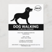 犬の黒いシルエットことわざウォーク – ドッグウォーカー チラシ (正面)