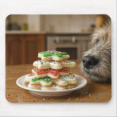 犬の鼻とクリスマスのシュガークッキー マウスパッド (正面)