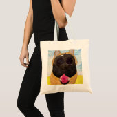 犬の鼻とラズベリーのバッグ トートバッグ (正面(商品))