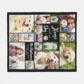 犬の15写真ホームは私たちの犬がいる場所カスタムである フリースブランケット (正面(横))