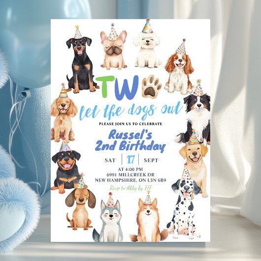 犬の2歳の誕生日 招待状
