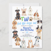 犬の2歳の誕生日 招待状 (正面)