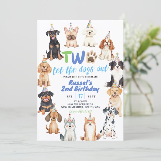 犬の2歳の誕生日 招待状 (スタンド正面)