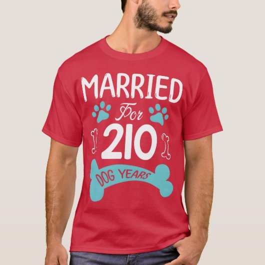 犬の210年で結婚して30年 結婚30周年記念 Tシャツ (正面)