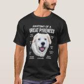 犬の365解剖学、ピレネー素晴らし犬のおもしろいGIF Tシャツ (正面)