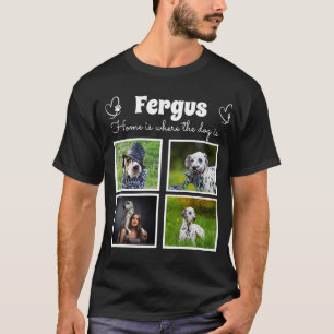 犬の4フォトコラージュ家族の写真メモリ Tシャツ